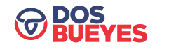 Logo DOS BUEYES, insignia circular con dos bueyes